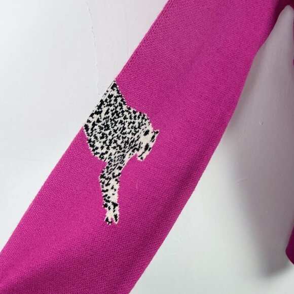 NWT Entro Primal Print Mock Neck Sweater Chunky Hot Pink Size Large L NEW - Picture 5 of 12